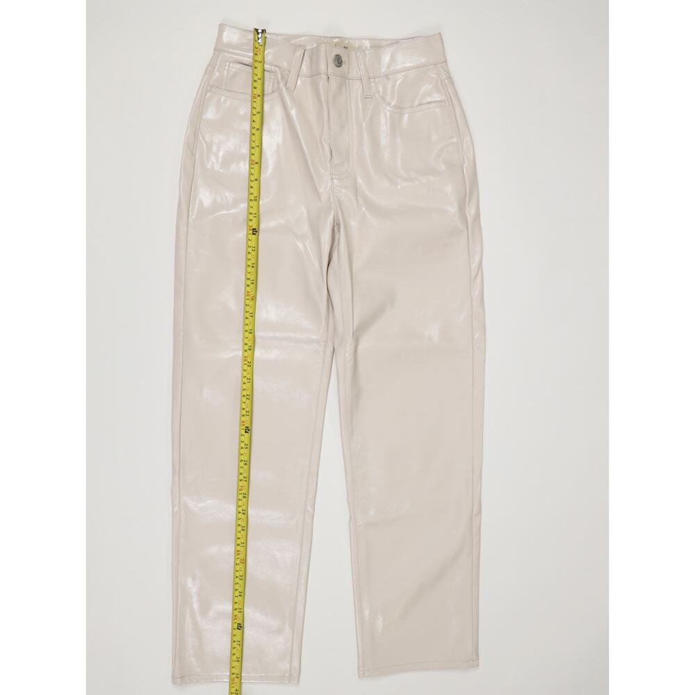 Quiet Luxury Faux Leather Coated Straight Jeans Madewell Perfect Vintage 26 NWT - Picture 12 of 16